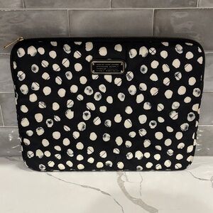 Marc by Marc Jacobs Black with White Polka Dot Zip Laptop Sleeve